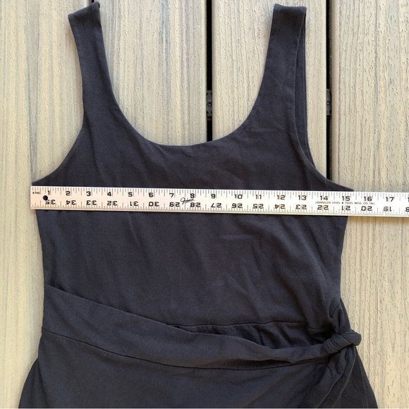 Pact Sleeveless Black Midi Organic Cotton Blend Dress with Waist Tie Size M - Picture 6 of 10